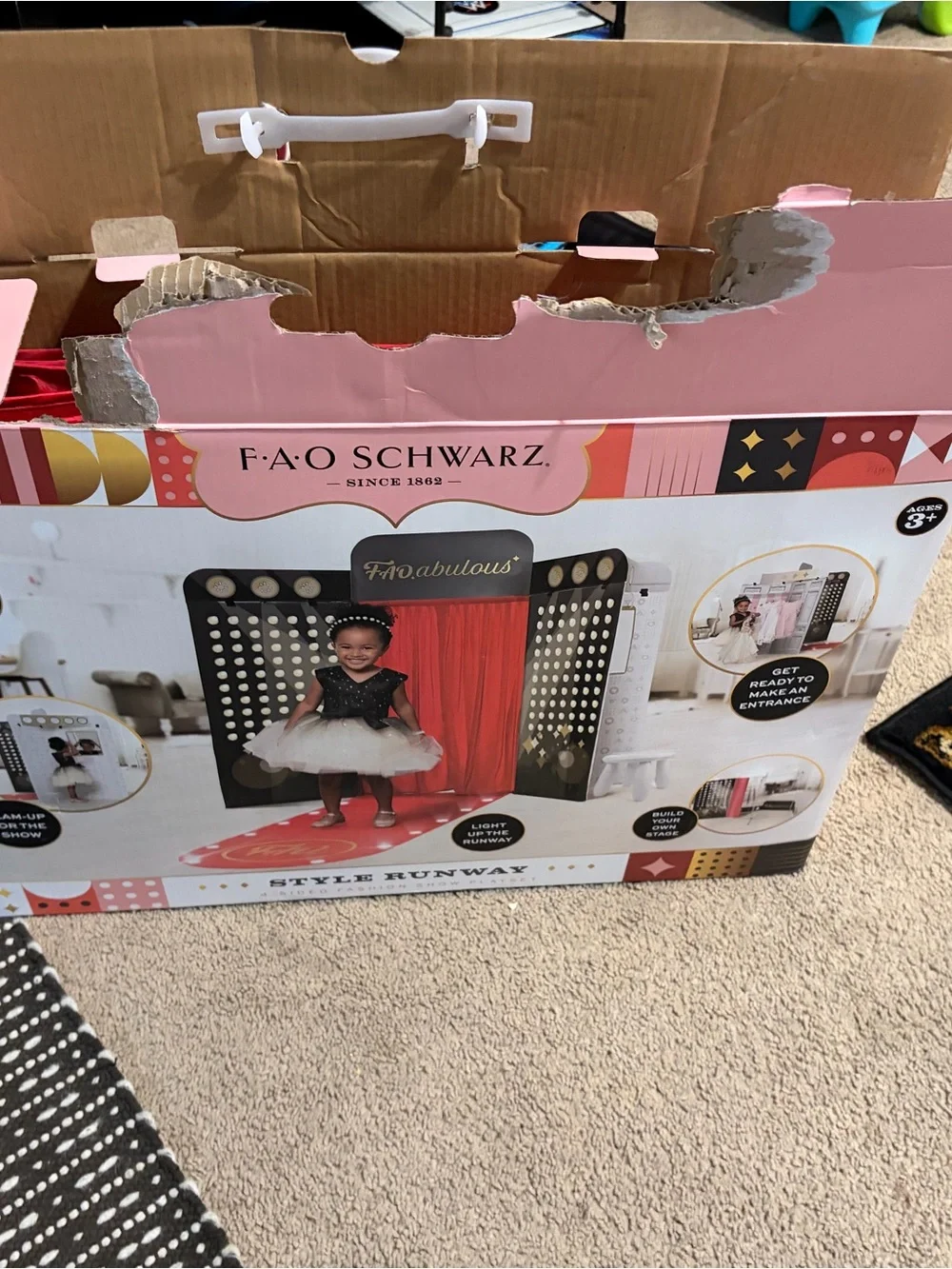 FAO Schwarz Pink and Red Style Runway Playset